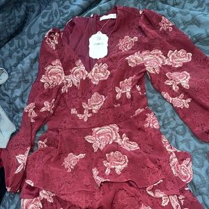 ALTARD STATE Maroon floral dress